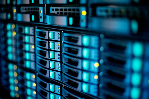 Extreme Close-up of Supercomputer.